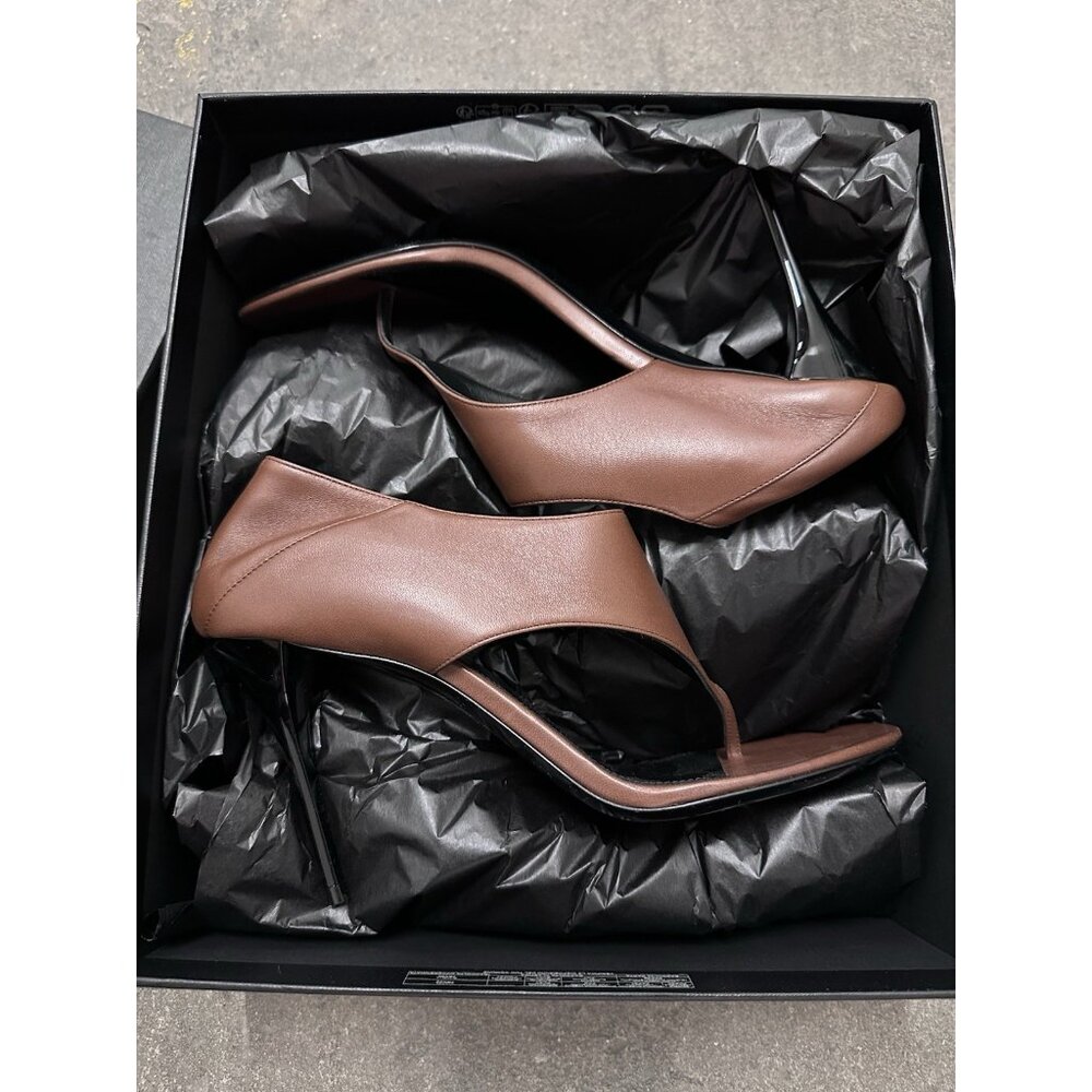 Saint Laurent Bridget Sandal Heels Aesthetic Brown - Picture 3 of 10